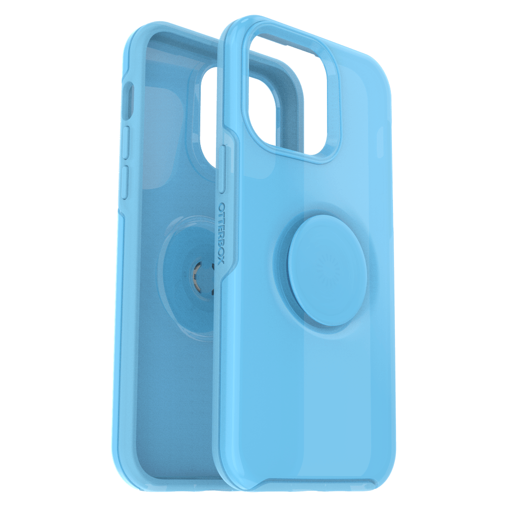 Otterbox - Otter + Pop Symmetry Clear Case with PopGrip for Apple iPhone 14 Pro Max - You Cyan This
